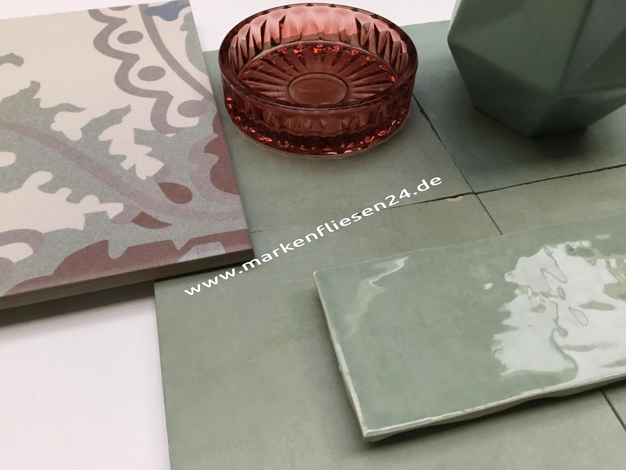 Revoir Paris Atelier Wall & Floor 14x14 cm vert d éau mat