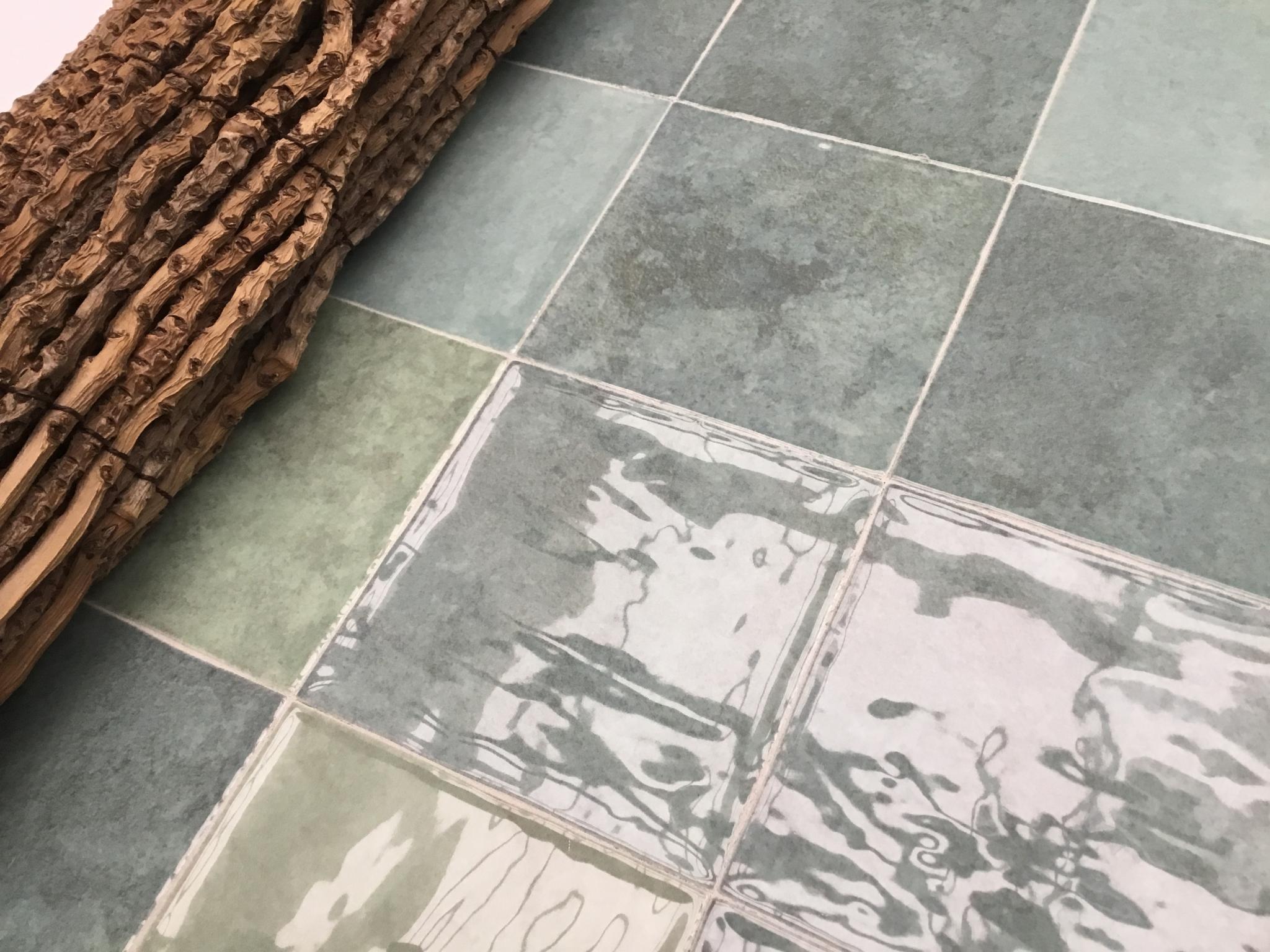 Revoir Paris Atelier Wall 10x10 cm Vert d`Eau Glossy