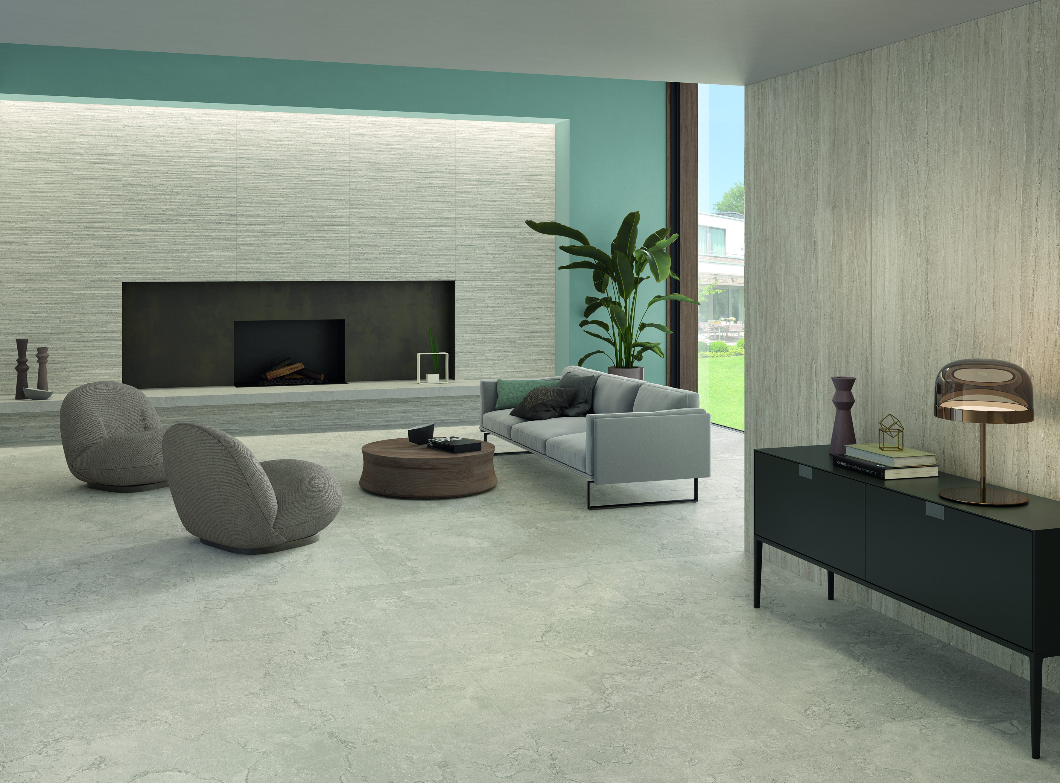 Ergon Portland Stone Cross Cut Ash 60x120 cm Feinsteinzeug Bocciardato R10B rektifiziert 