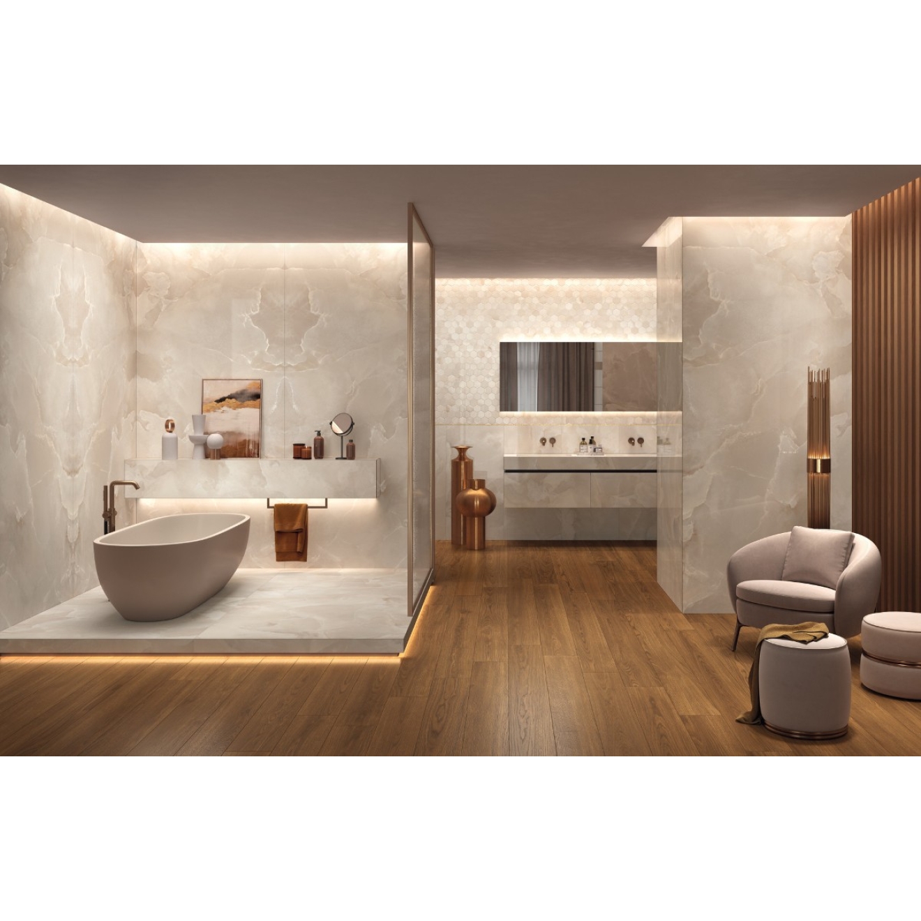 Mirage Onyce Coconut ON 01 120x120x0,9 cm LUC SQ 