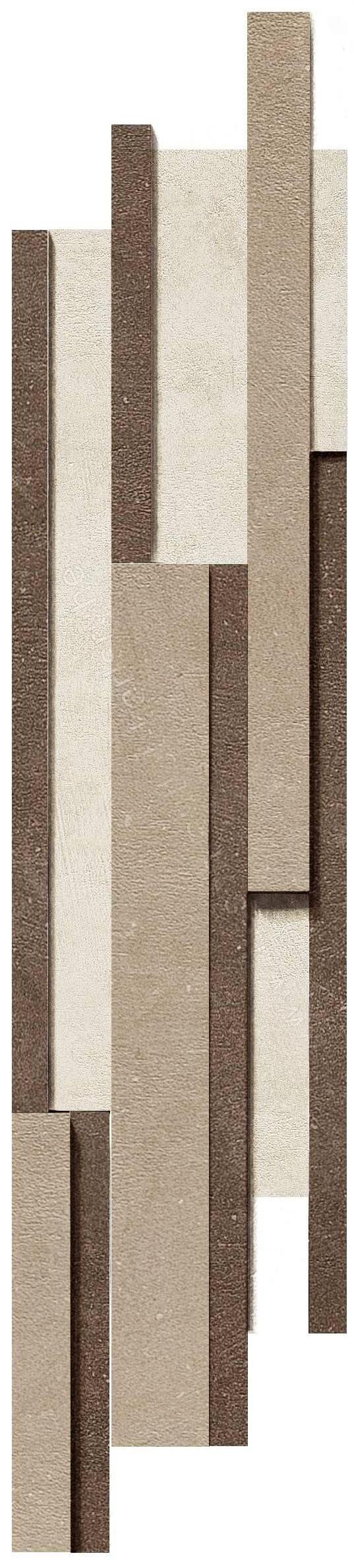 Floorgres Industrial Modulo Listello Sfalsato 15x60 cm Mix Ivory / Moka / Taupe