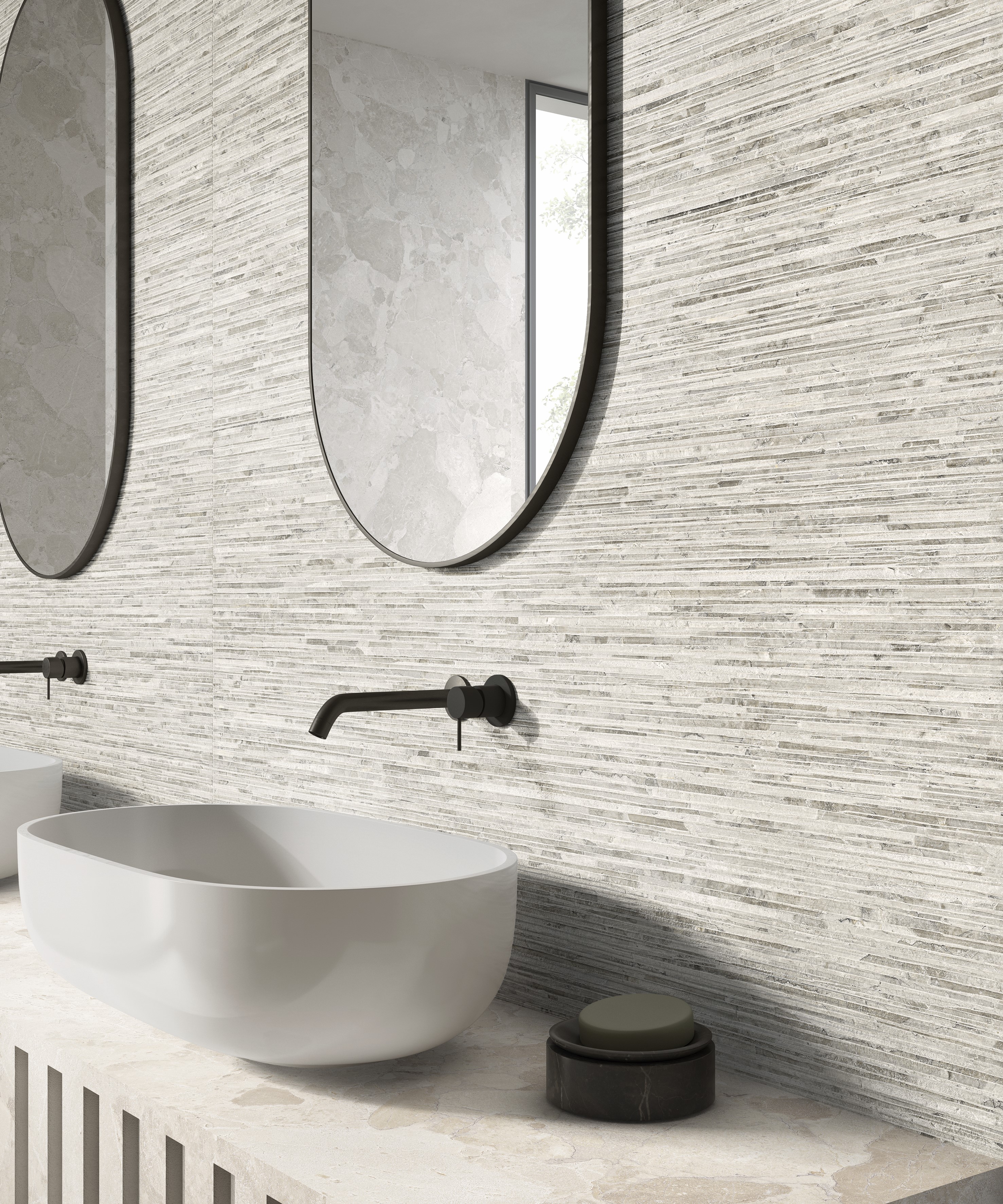 Ergon Matera Stone Decori Ritmo Greige 60x120x0,9 cm Silktech R10B rektifiziert 