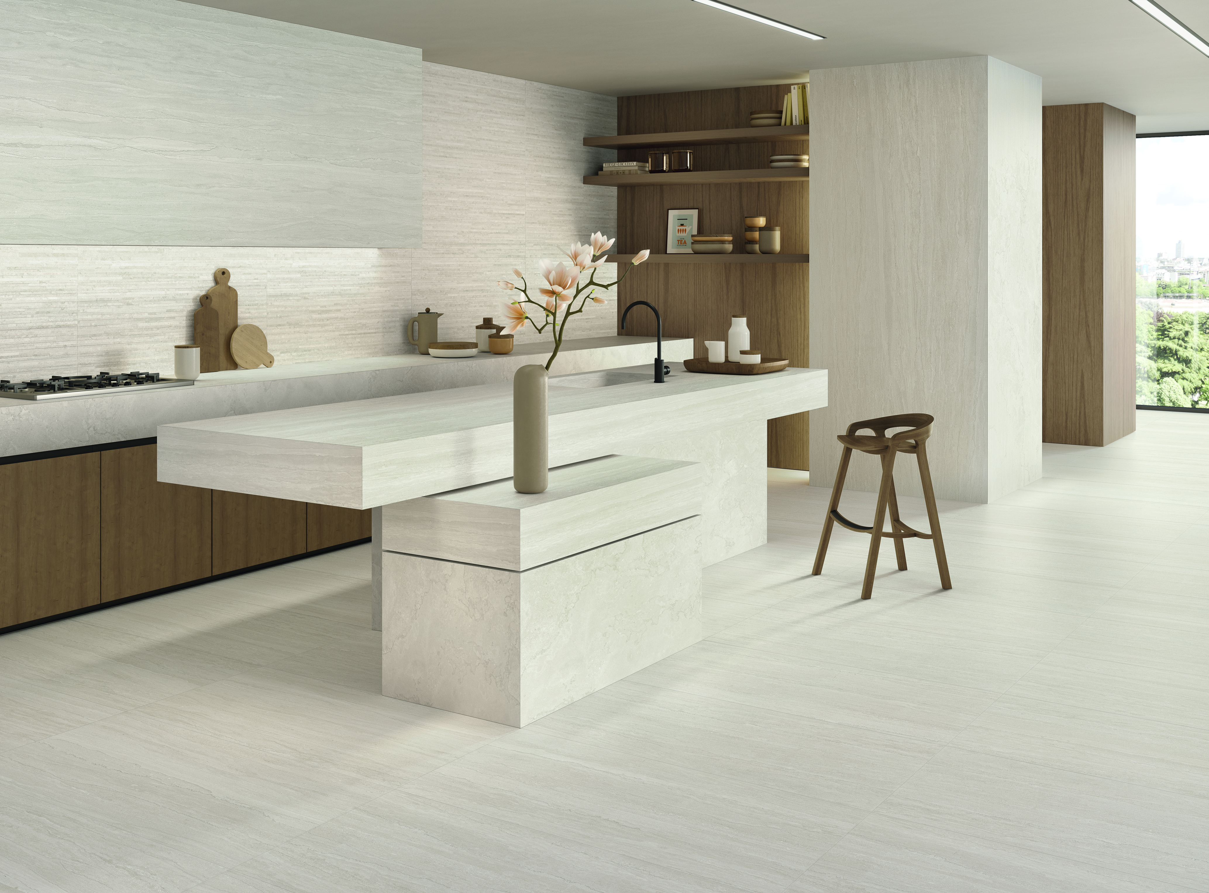 Ergon Portland Stone Vein Cut Talc 60x120 cm Feinsteinzeug Bocciardato R11B rektifiziert 