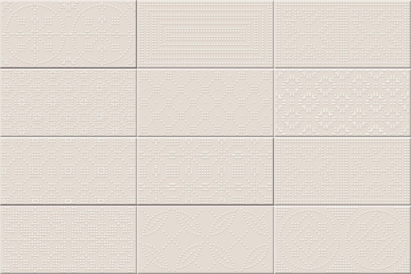 Vives Fatracci vainilla 10x20 cm Relief-Dekor vanille glänzend