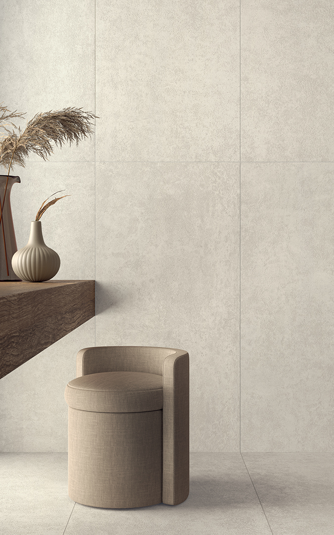 Castelvetro Terrae Pearl 100x100 cm Feinsteinzeug Betonoptik R10B          