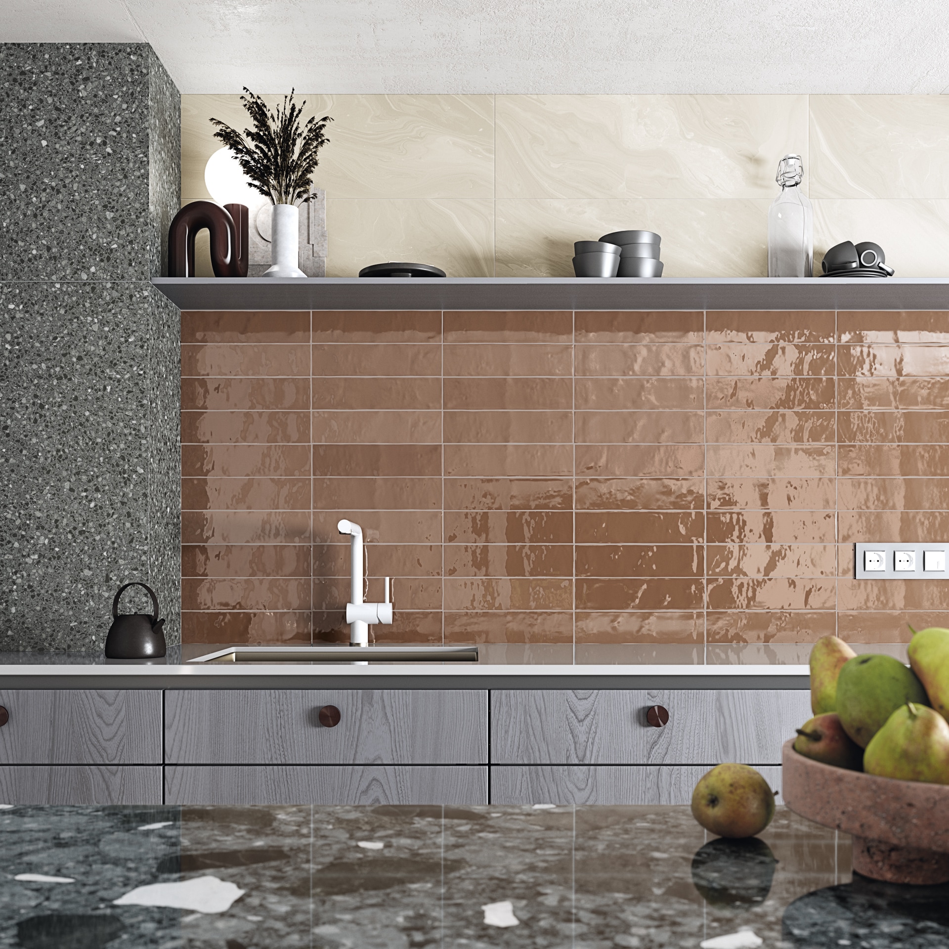 Vives Javea AB|C Teja 8x31,5cm glänzend zellig      