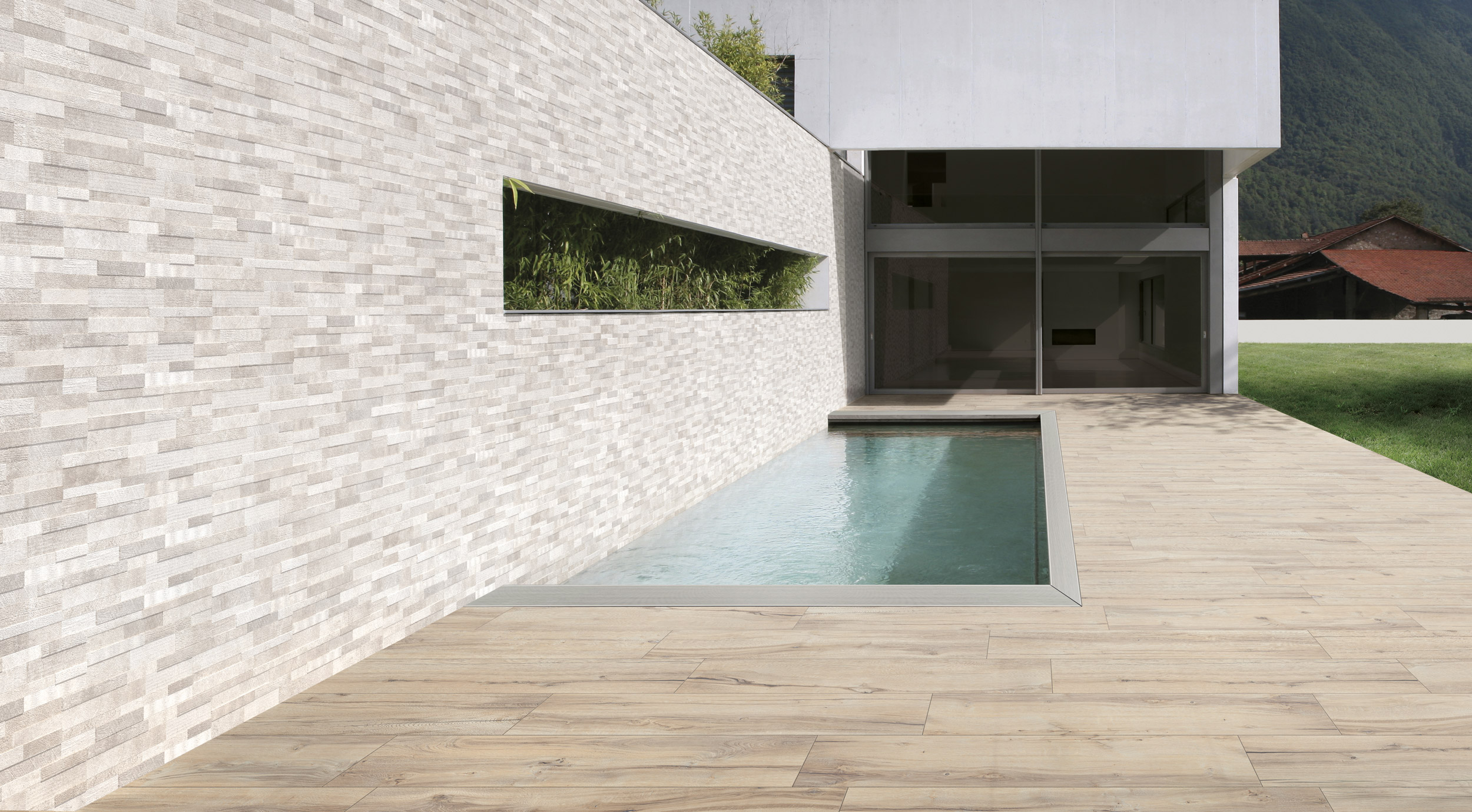 Rondine Volcano 3D beige 15x61 cm