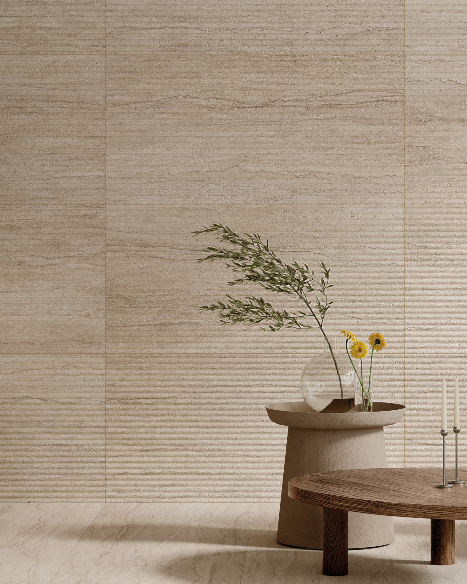 Mirage Nöriven Vein Cut Waves 60x120x0,9 cm Cream NV13 RG SQ