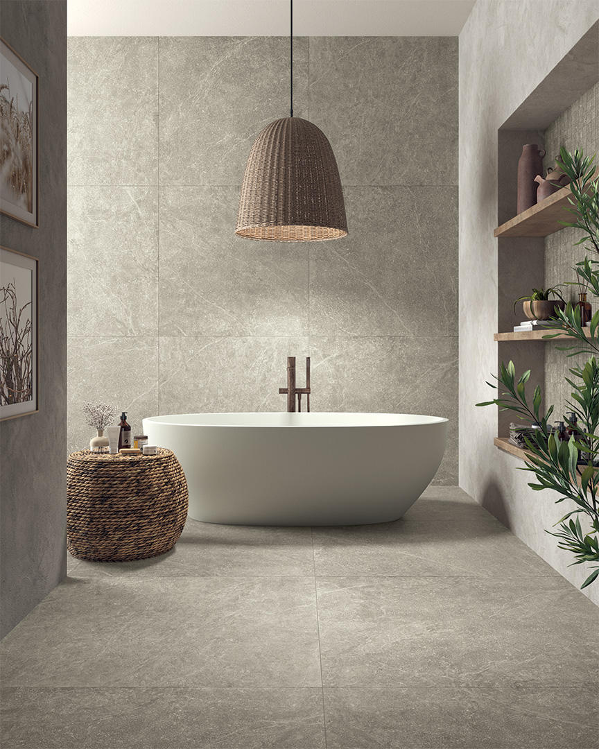 Castelvetro Pietra Antica Smoke 100x100 cm Naturale R10B Feinsteinzeug        