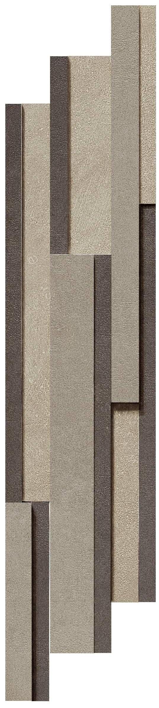 Floorgres Industrial Modulo Listello Sfalsato 15x60 cm Mix Sage / Plomb / Steel