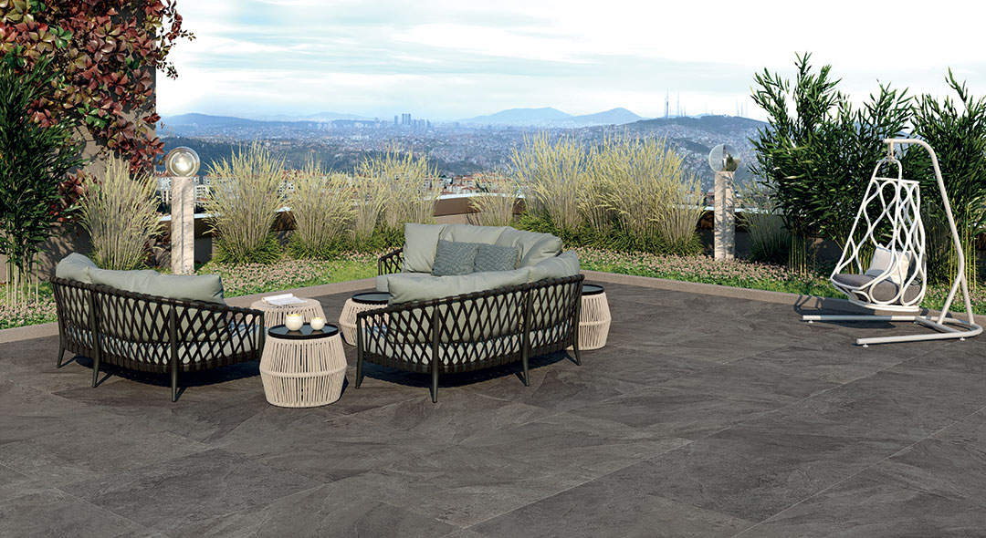 Castelvetro Slate Antracite 100x100x2 cm Outfit 2.0 Grip R11C    