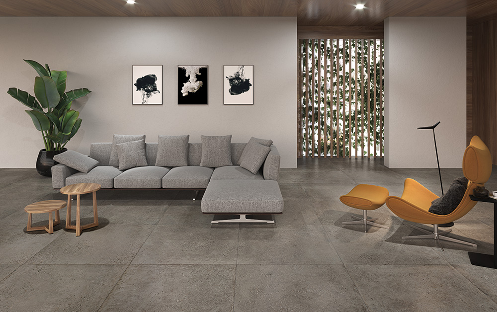 Castelvetro Konkrete Cenere 100x100 cm Feinsteinzeug Zementoptik R10B        