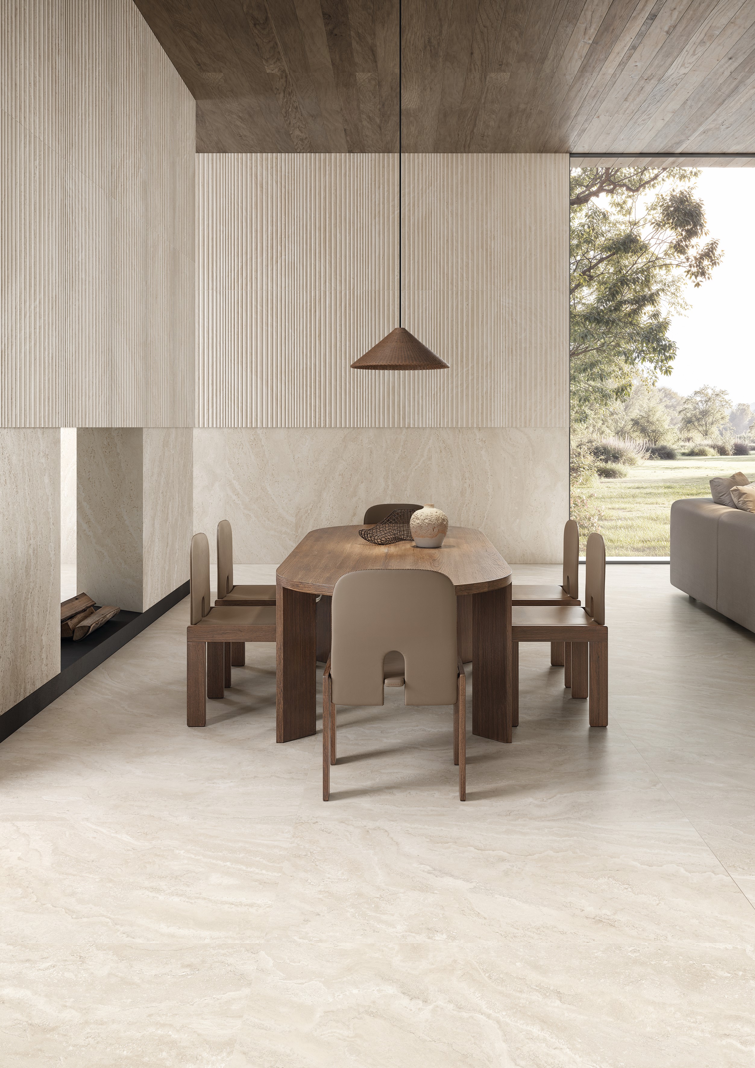 Emil Dual Travertine White Poro Chiuso 30x60x0,9 cm Silktech R10B rektifiziert   