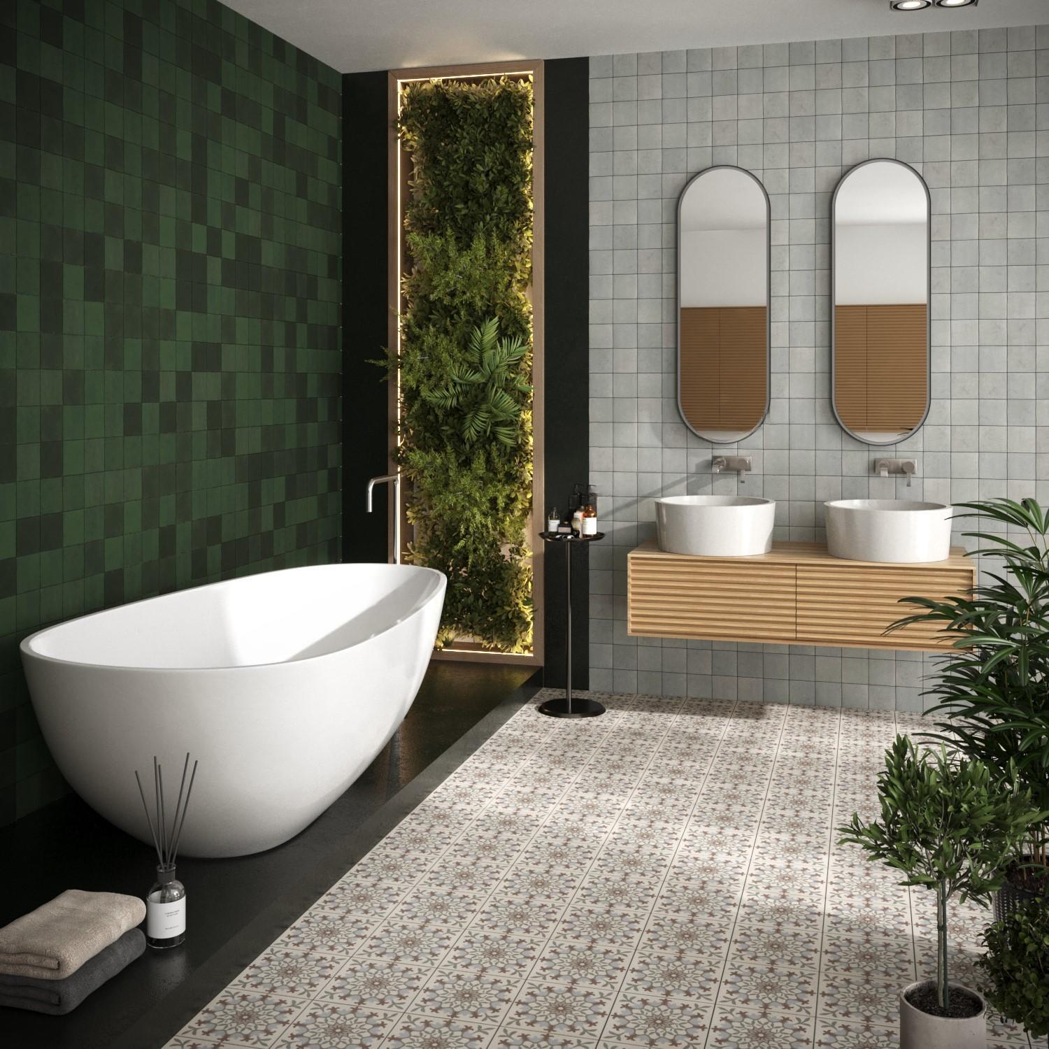 Revoir Paris Atelier Wall 10x10 cm Emeraude Mat