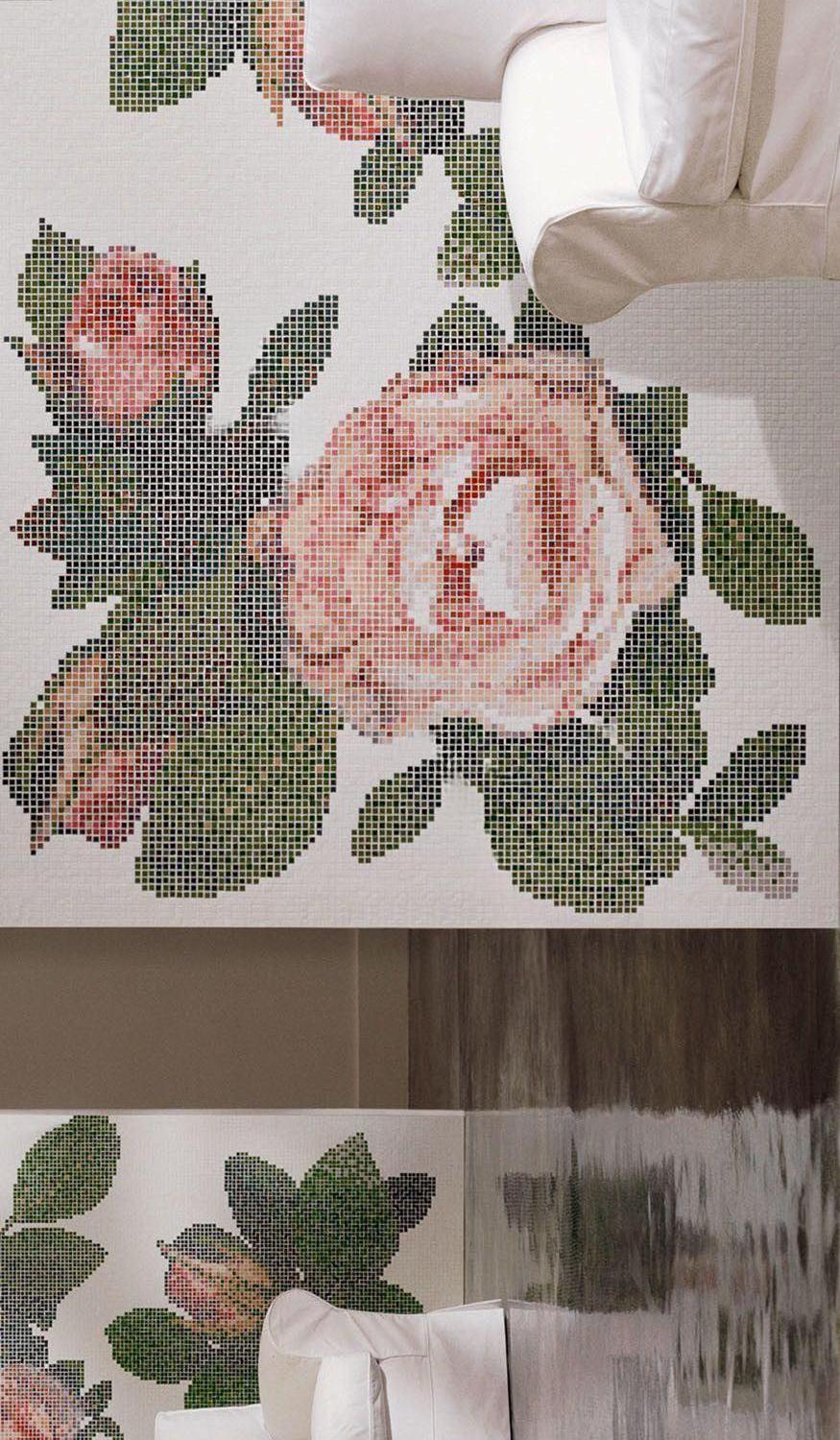 Bisazza Dekor Springrose Bianco 129,1x290,5 cm