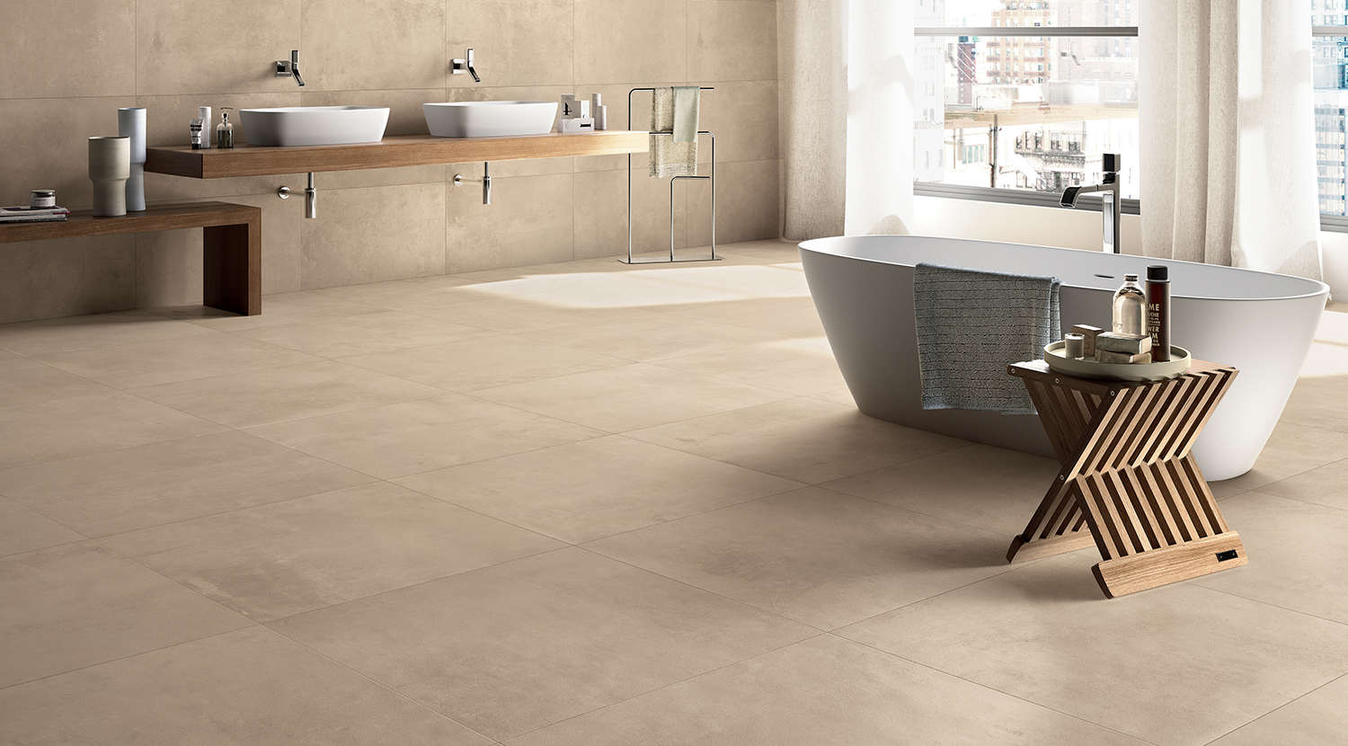 Castelvetro Fusion Tortora 30x60 cm Feinsteinzeug Zementoptik R10B   