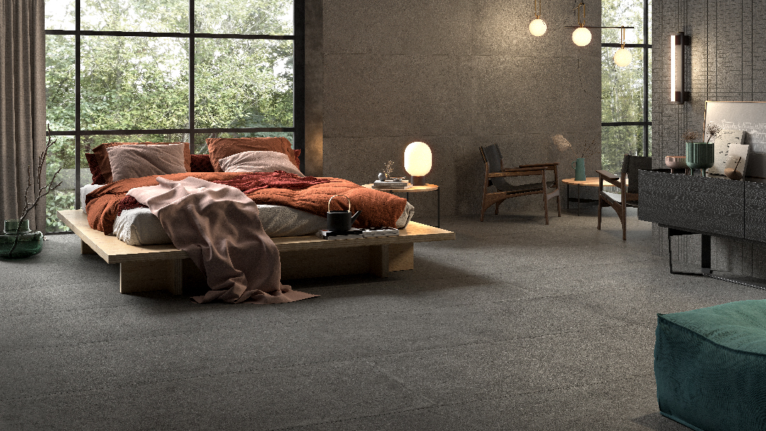 Castelvetro Konkrete Cenere 100x100 cm Feinsteinzeug Zementoptik R10B        