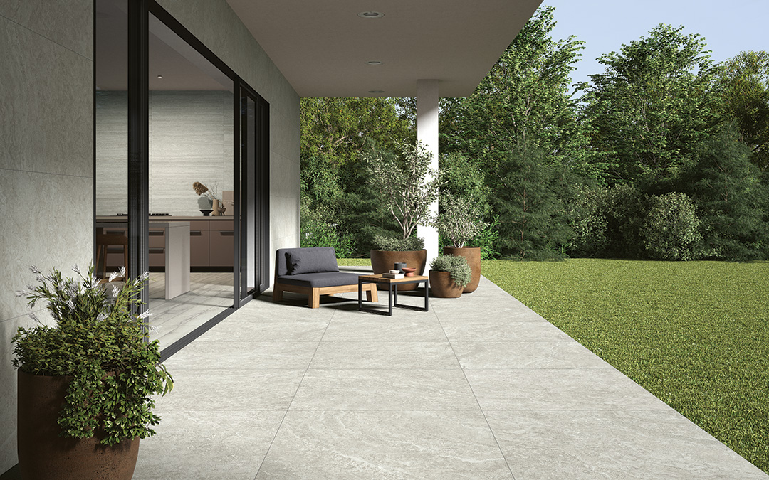Castelvetro Roma Greige 100x100x2  cm Outfit 2.0 Grip R11C Terrassenplatte                   