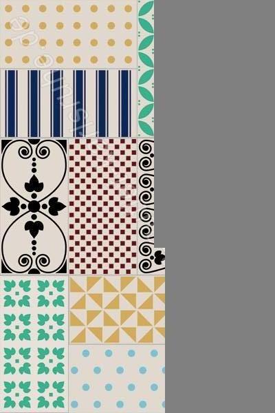 Vives Wandfliese 10x20 cm Dekor-Mix bunt/vanille