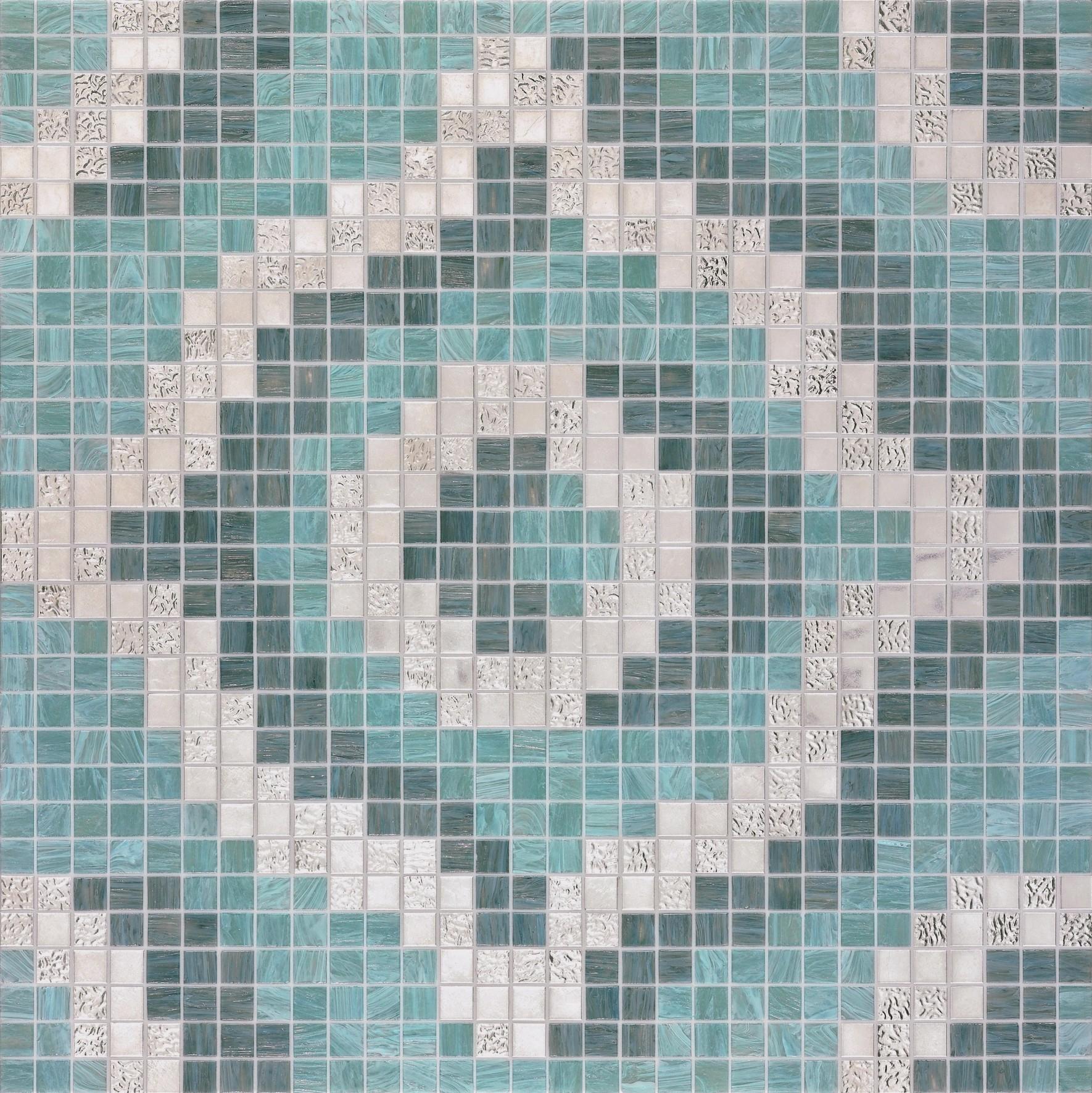 Bisazza Mischung Velvet Grey Oro Bianco 2x2 cm inkl. Inst.-Kit