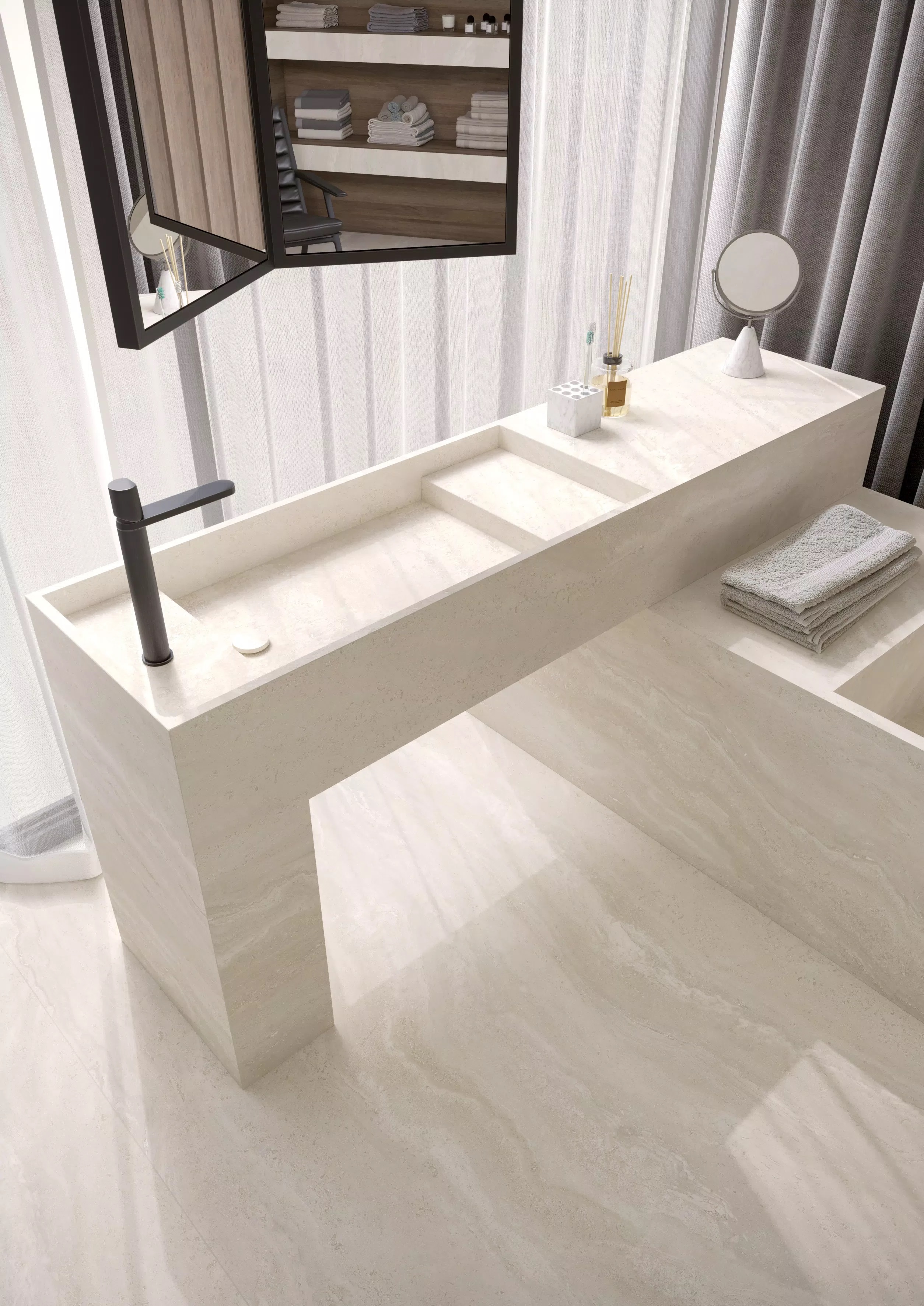 Florim Authentic Luxe Pearl Travertine 60X120x0,6 cm Magnum Feinsteinzeug Matte Silk  