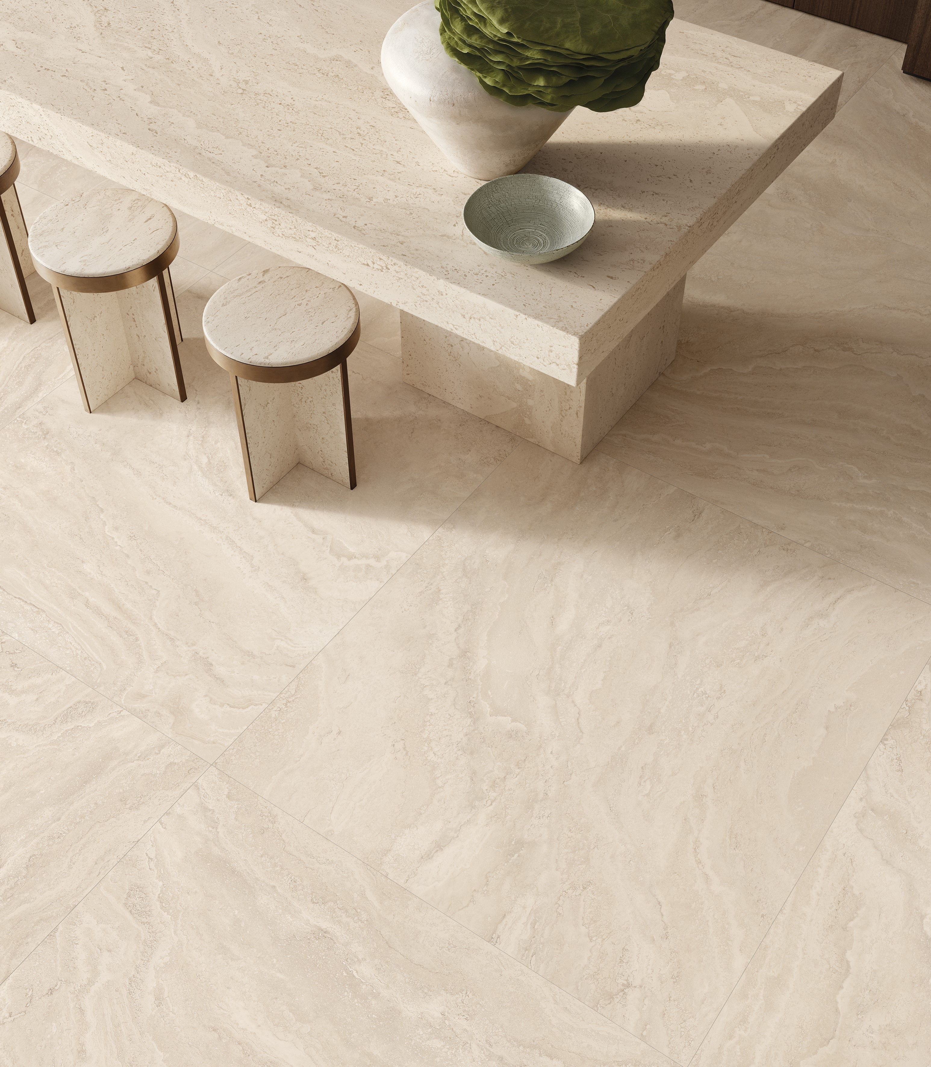 Emil Dual Travertine Beige Poro Chiuso 30x60x0,9 cm Silktech R10B rektifiziert  