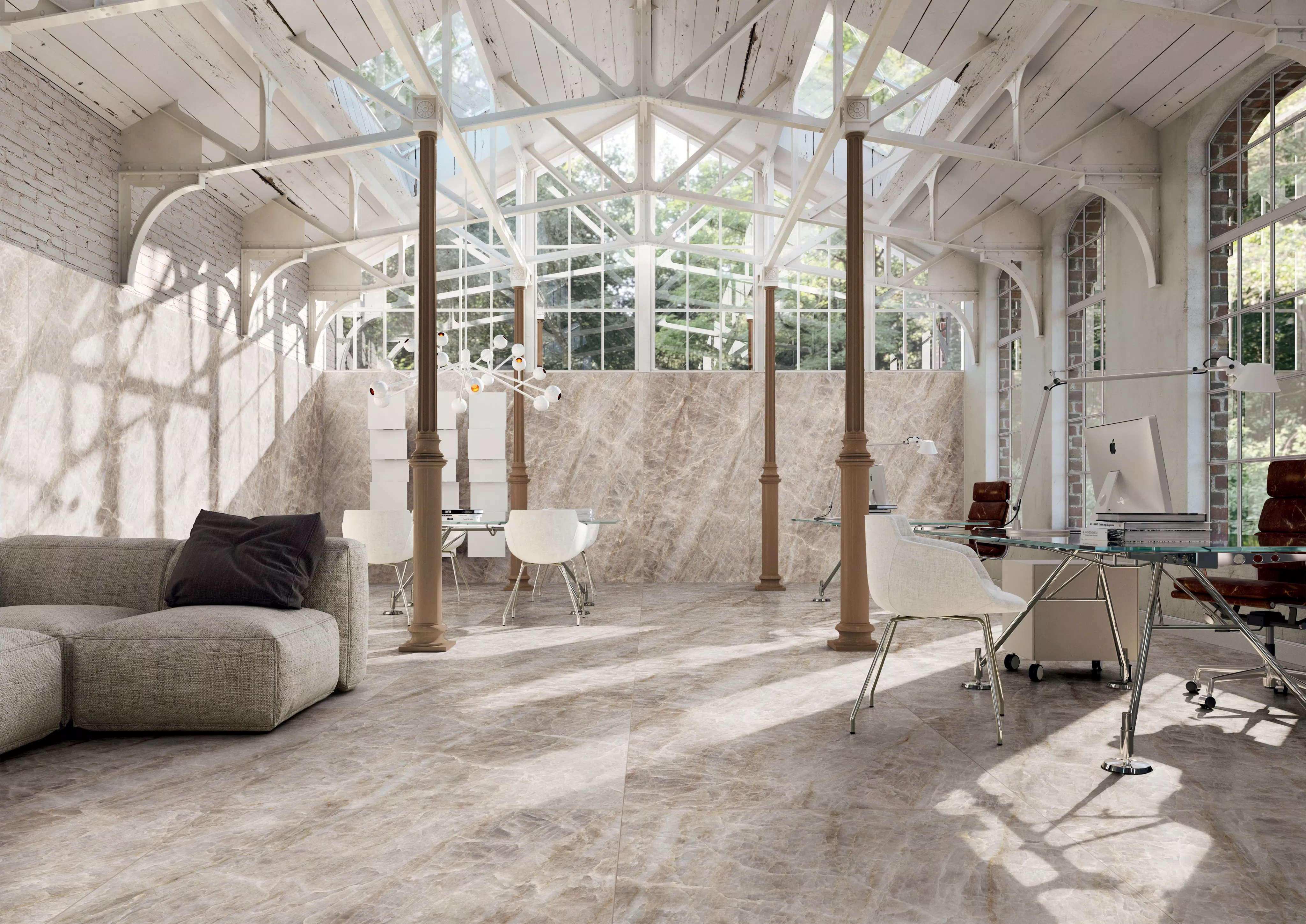 Florim Iconic Life Opal Yamuna Glossy 120x120x0,6 cm Feinsteinzeug Magnum 