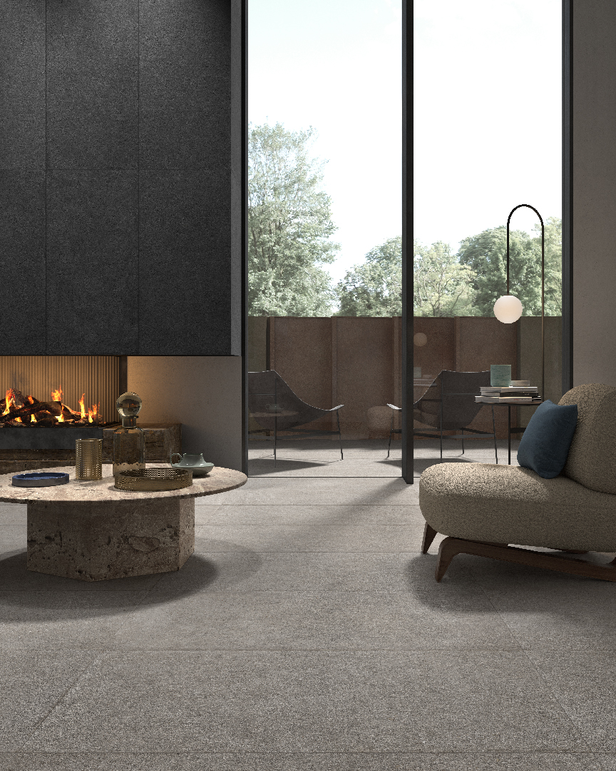 Castelvetro Konkrete Grigio 100x100 cm Feinsteinzeug Zementoptik R10B         