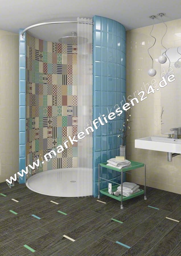 Vives Mugat celeste  Wandfliese 10x20 cm himmelblau glänzend mit Facette