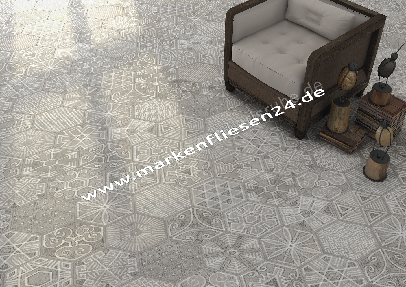 Vives Rift Igneus 23x26,6 cm Hexagono Cemento