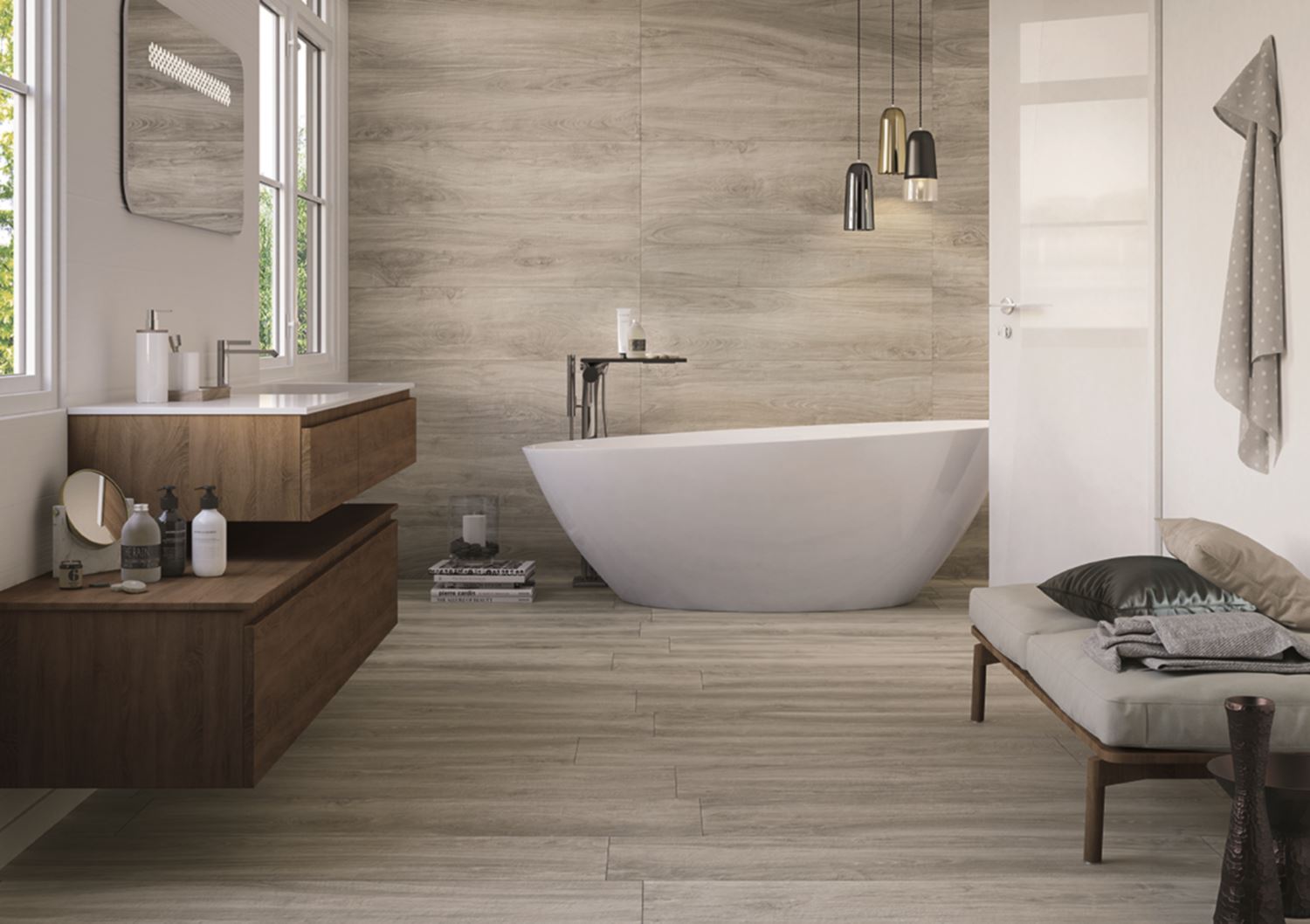 Castelvetro More Grigio 30x120 cm Holzoptik Feinsteinzeug R10B      