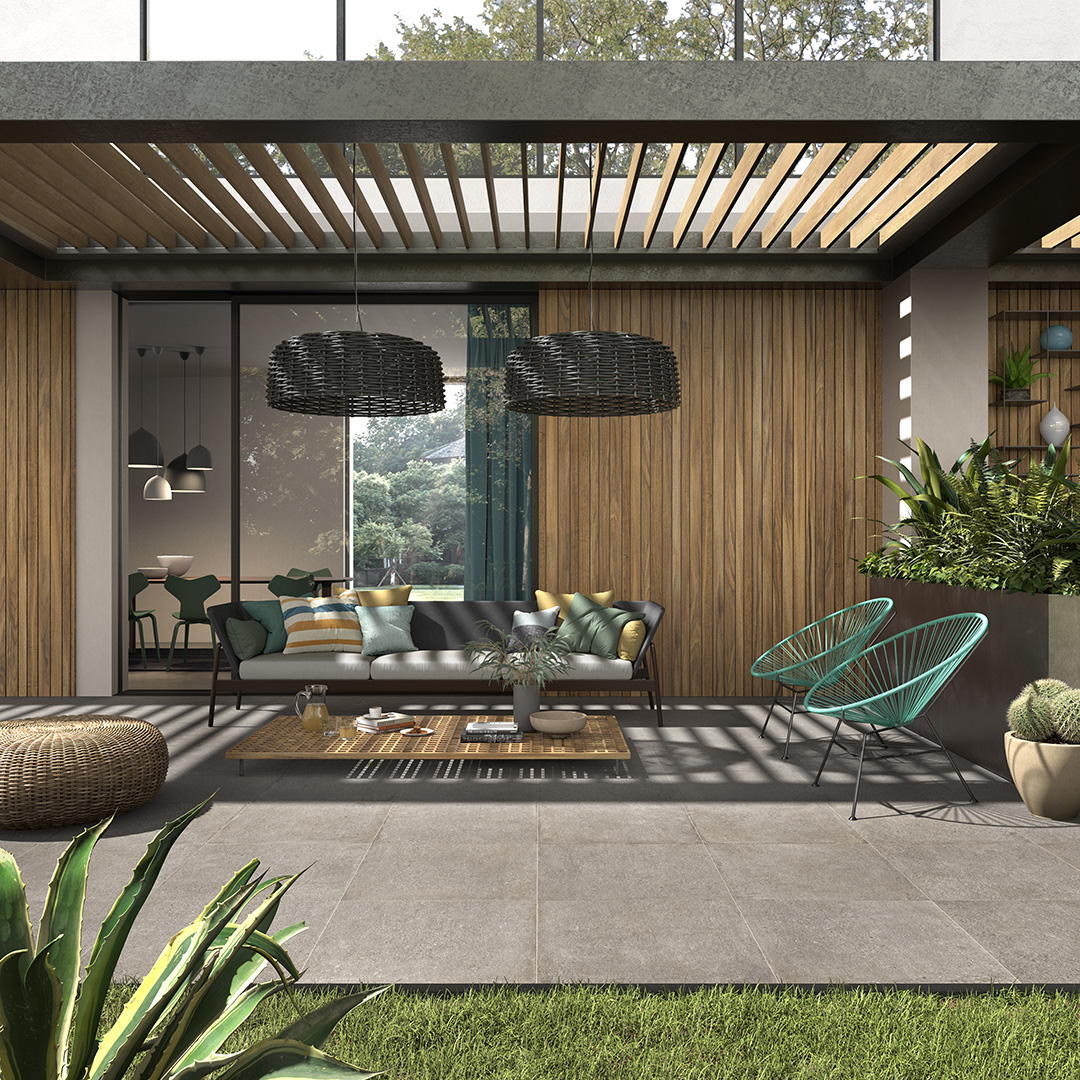 Castelvetro Konkrete Grigio 100x100x2 cm Outfit 2.0 Grip R11C         