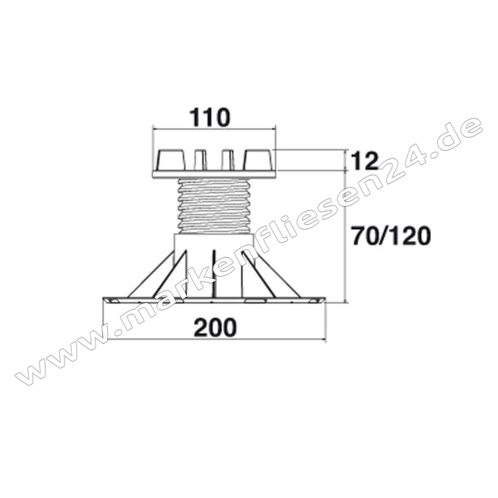 Eterno Ivica Stelzlager SB4 70-120 mm Fugensteg 4mm