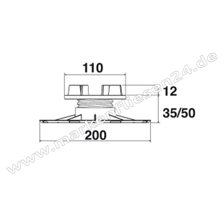 Eterno Ivica Stelzlager SB2 35-50 mm Fugensteg 4mm
