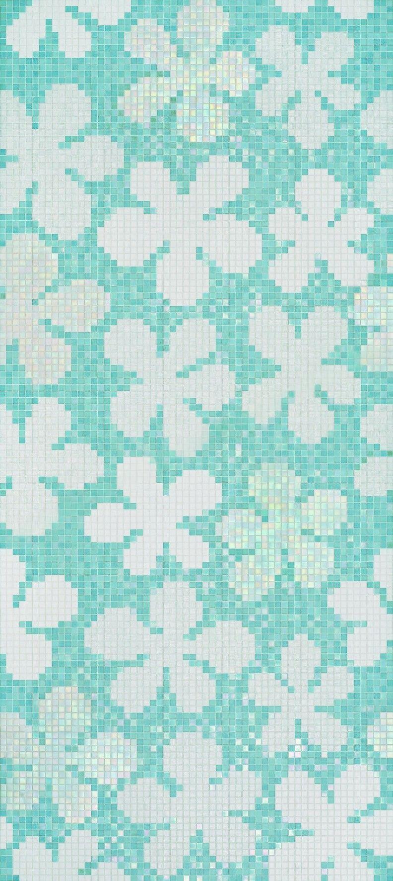 Bisazza Dekor Glas Flowers New Blue 129,1x290,5 cm