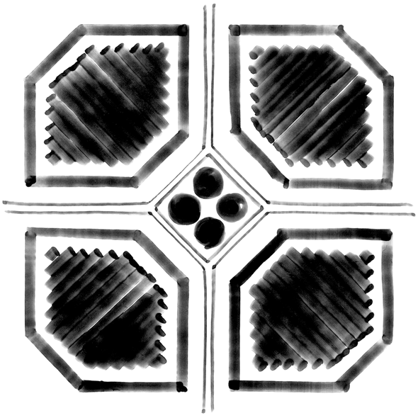 Vives Vodevil 20x20 cm Octógono Variette Sombra