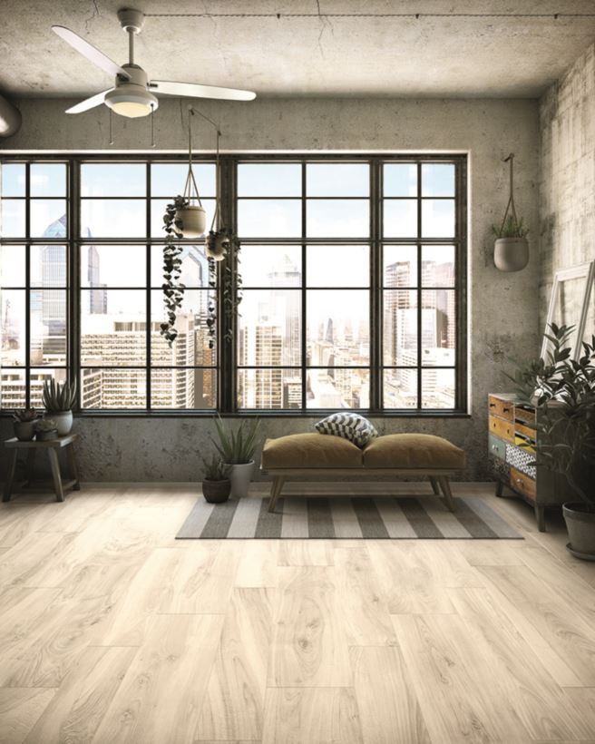 Castelvetro More Bianco 26x160 cm Holzoptik Feinsteinzeug R10B  