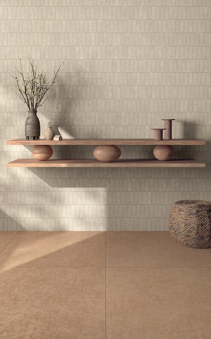 Castelvetro Terrae Cotto 100x100 cm Feinsteinzeug Betonoptik R10B             