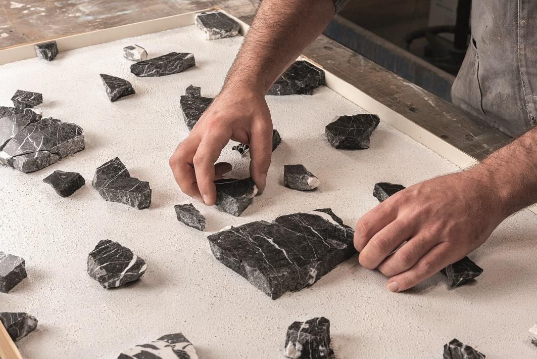 Ergon Medley Mosaik 3x3 cm Dark Grey Minimal Nat. rekt.