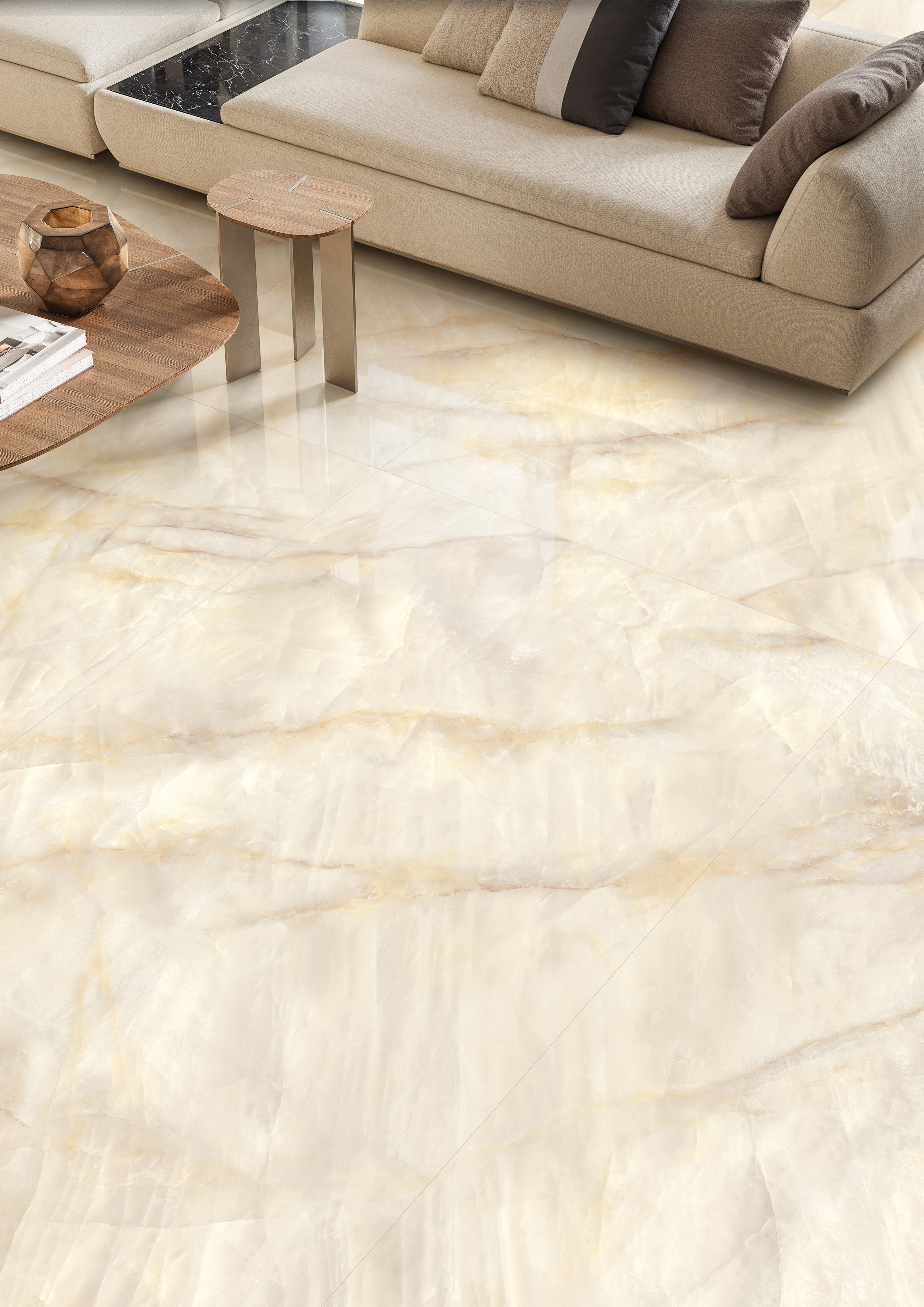 Emil Tele di Marmo Crystal Extra Ivory 60x120x0,9 cm Silktech R10B 