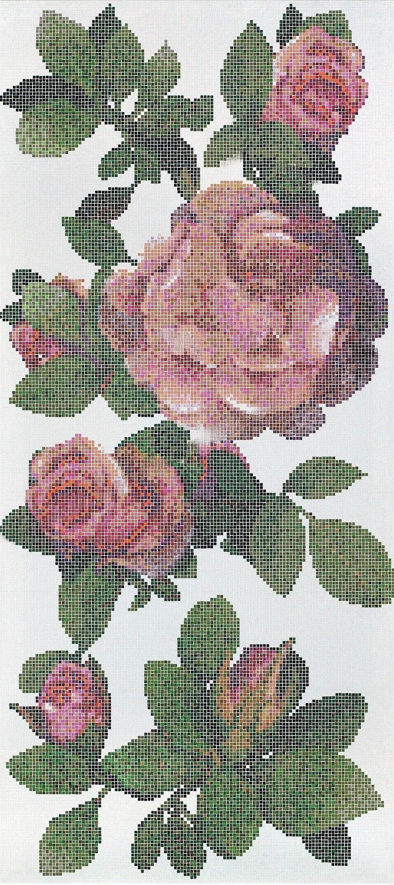 Bisazza Dekor Springrose Bianco 129,1x290,5 cm