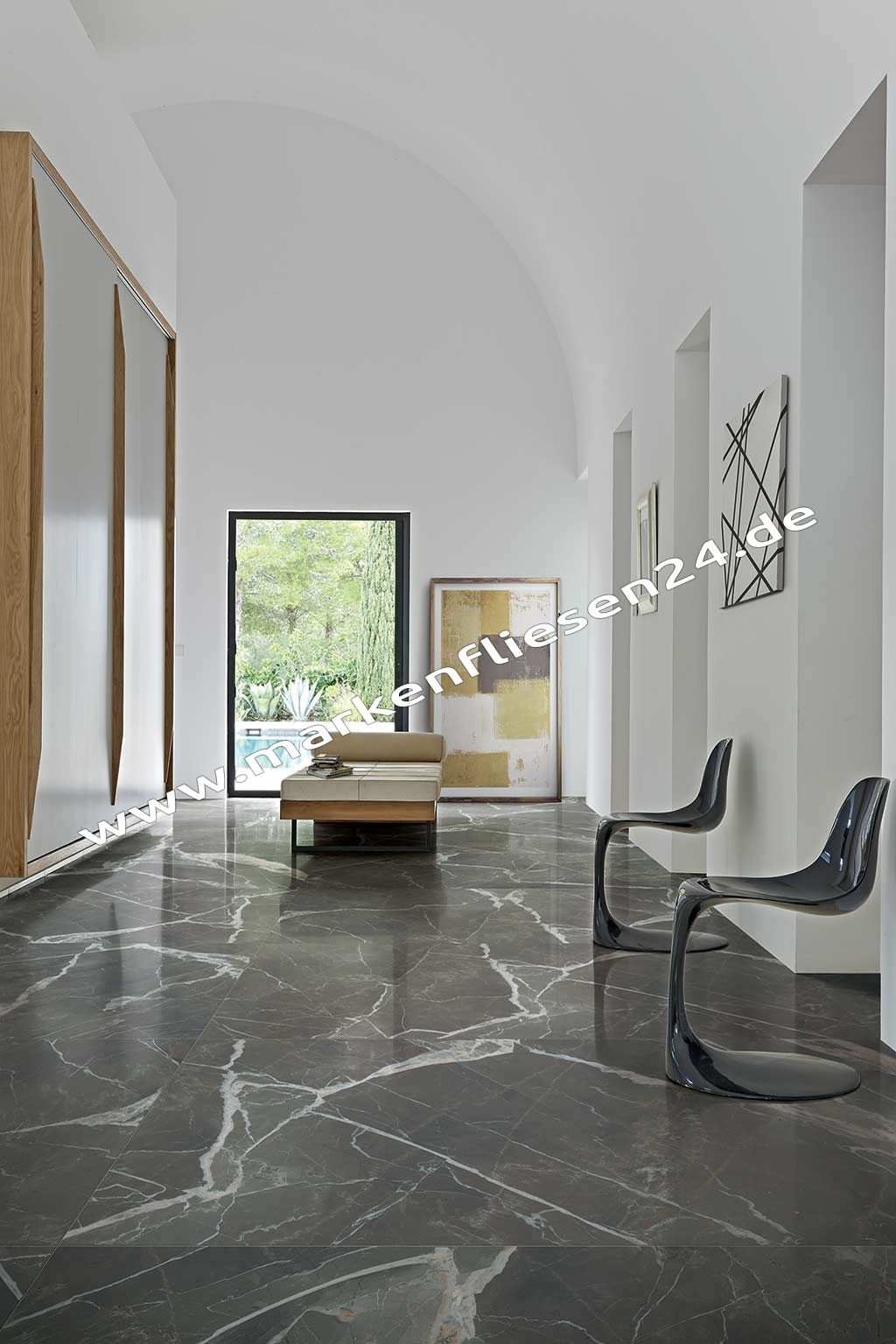 Stones & More 60x120 cm Stone Calacatta Black smooth