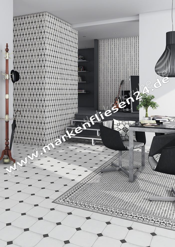 Vives Vodevil Achteckfliese 20x20 cm weiss