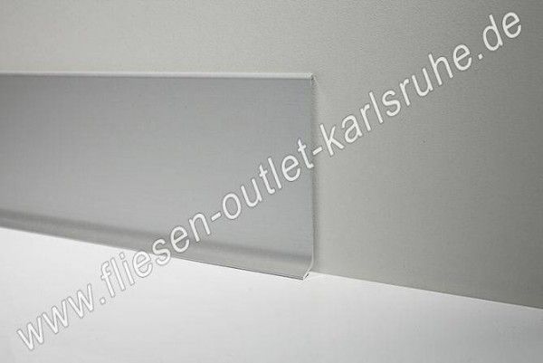 Metall-Sockelleiste H=6cm, Alu silber matt, pulverbeschichet Stab=200 cm