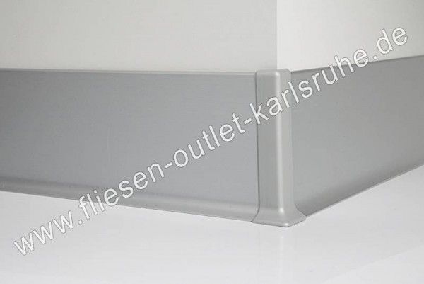 Metall-Sockelleiste H=6cm, Alu weiss glänzend, pulverbeschichet Stab=200 cm