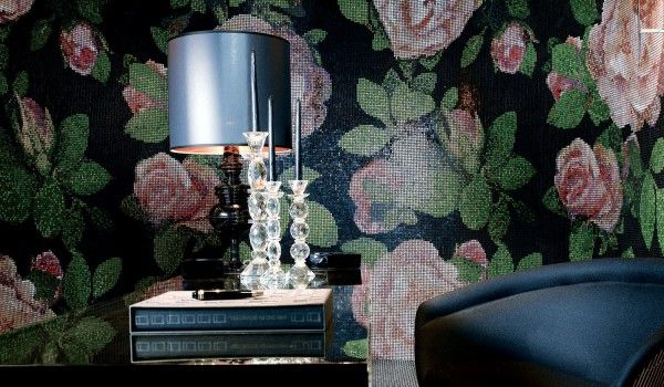 Bisazza Dekor Springrose Nero 129,1x290,5 cm