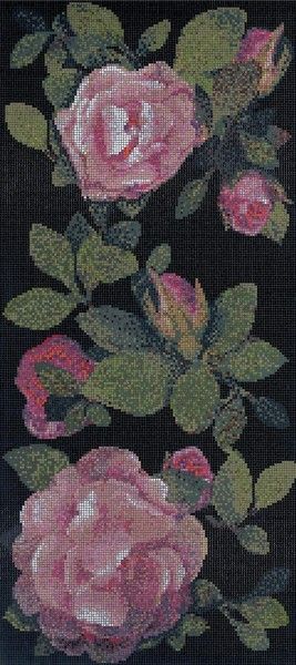 Bisazza Dekor Springrose Nero 129,1x290,5 cm