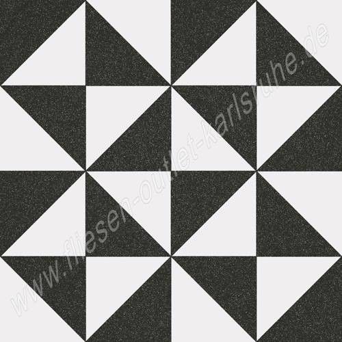 Vives 1900 Dekorfliese 20x20 cm Terrades Grafito mehrfarbig