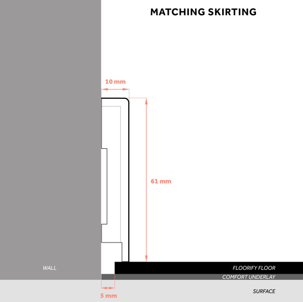 Floorify Rigid-Vinylplanken Sockelleiste 2000x61x10 mm Farbe bitte im Artikel auswählen
