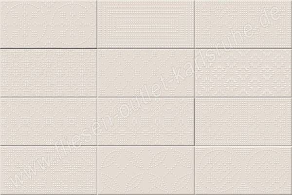 Vives Fatracci vainilla 10x20 cm Relief-Dekor vanille glänzend